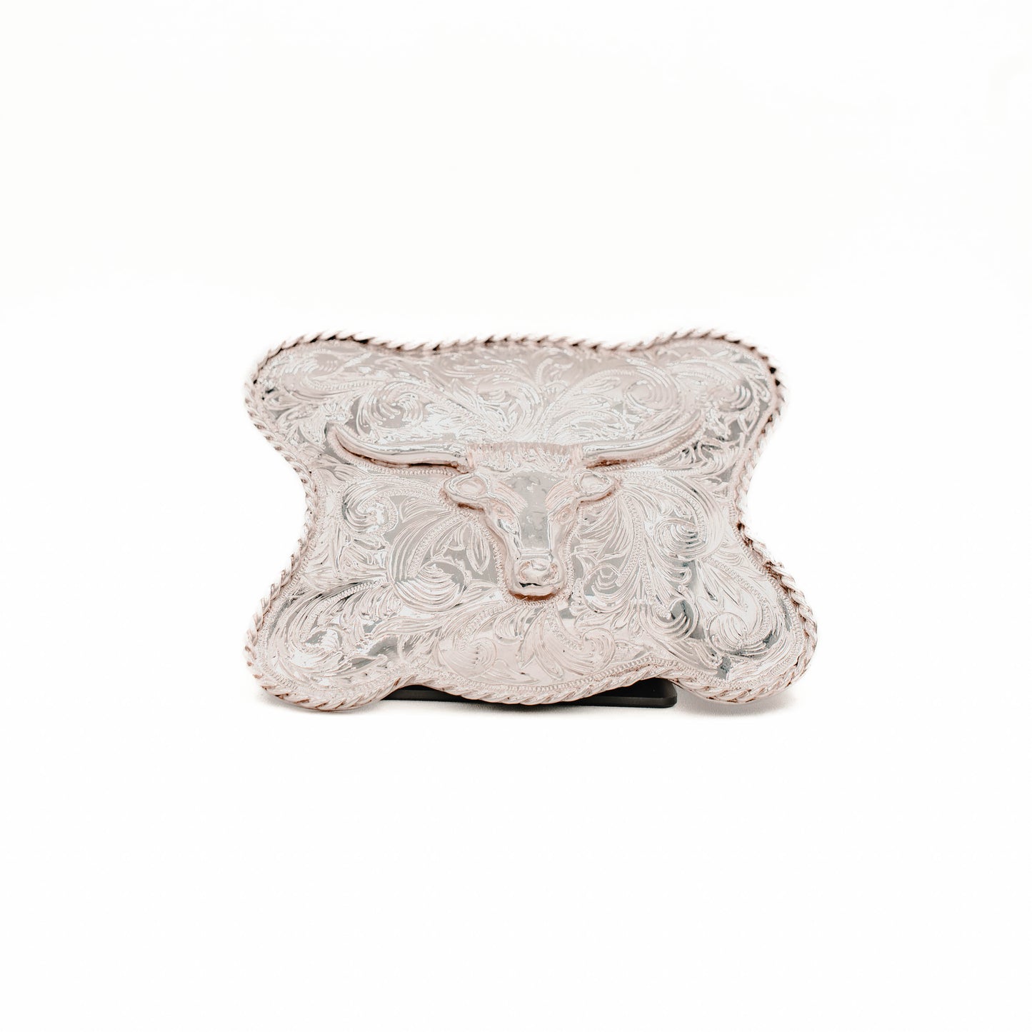 San Angelo Longhorn Scalloped Sterling Silver (.925) Trophy Belt Buckle