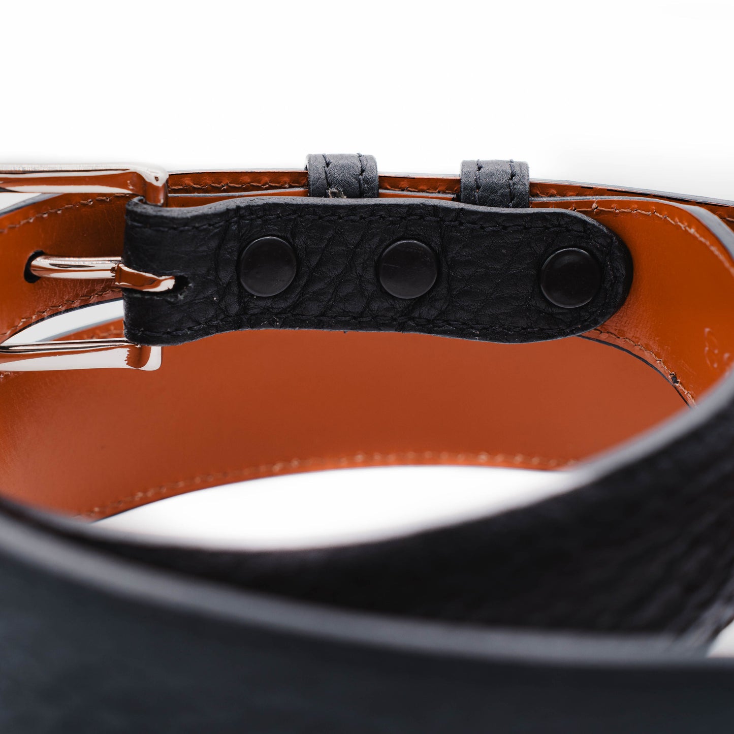 Black American Bison Leather Tapered Belt