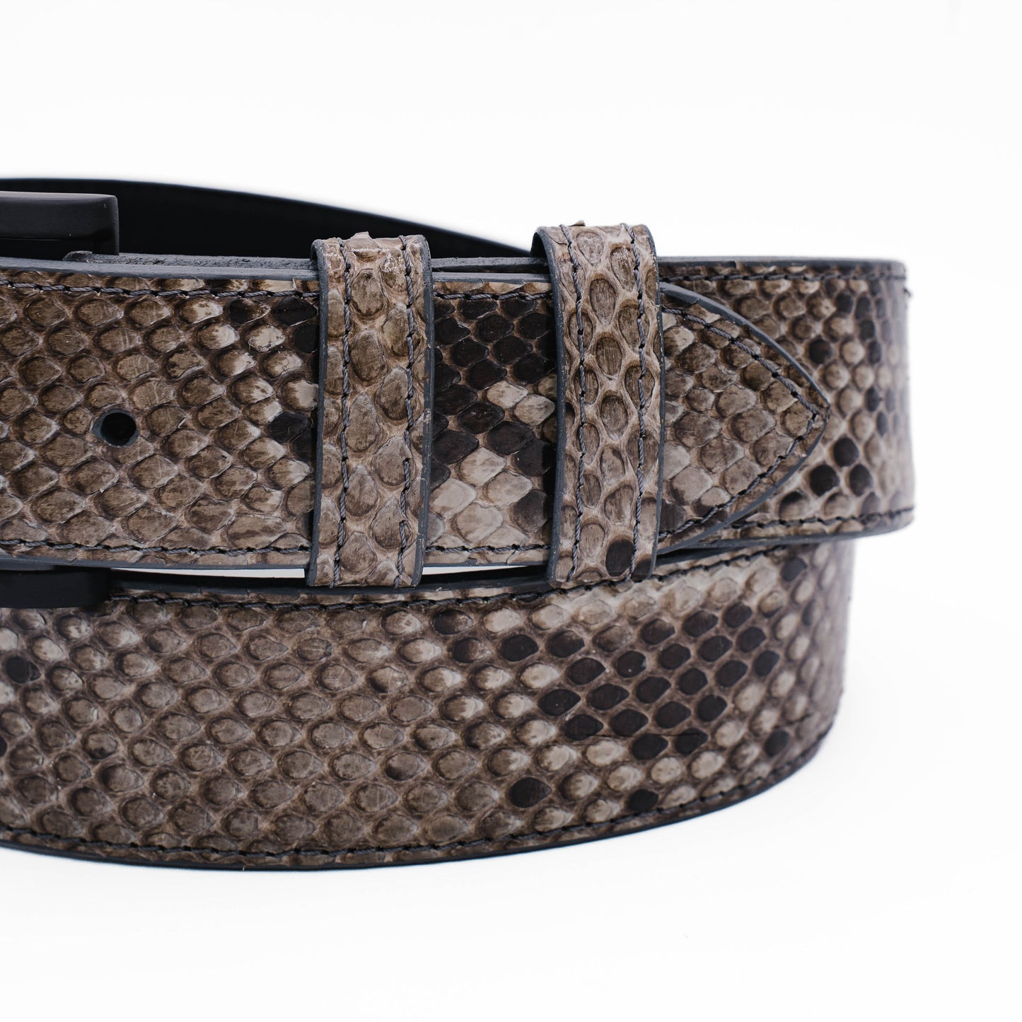 Genuine Natural Gray Python Leather Belt