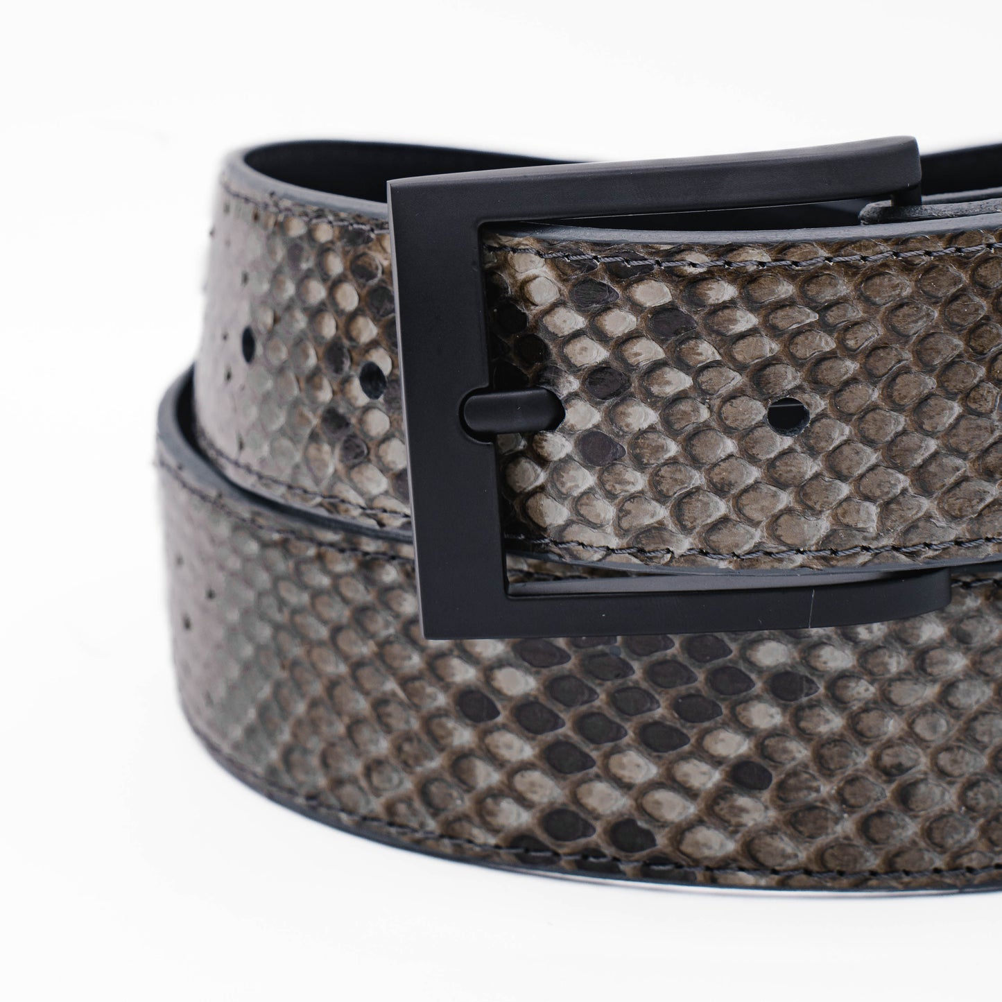 Genuine Natural Gray Python Leather Belt