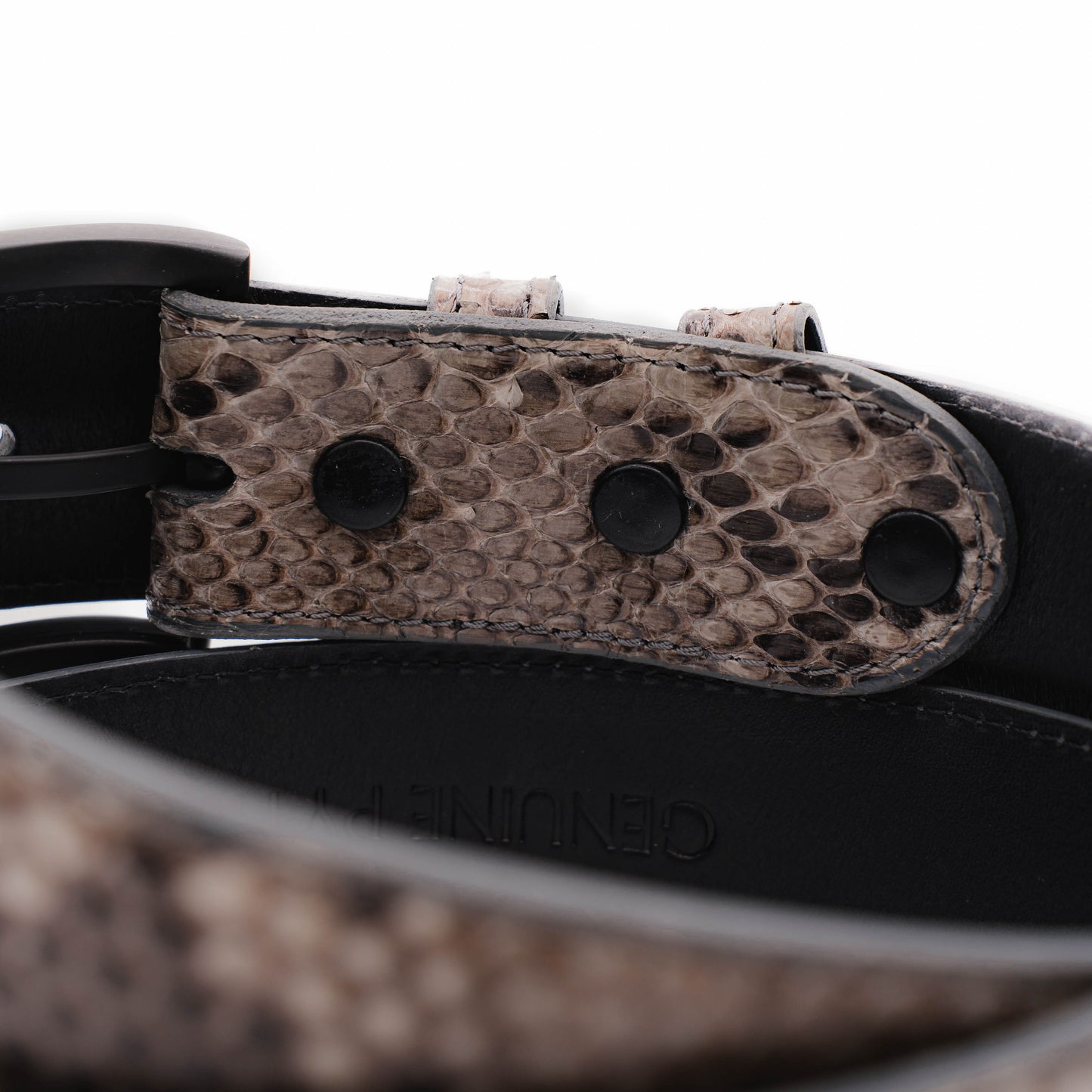Genuine Natural Gray Python Leather Belt