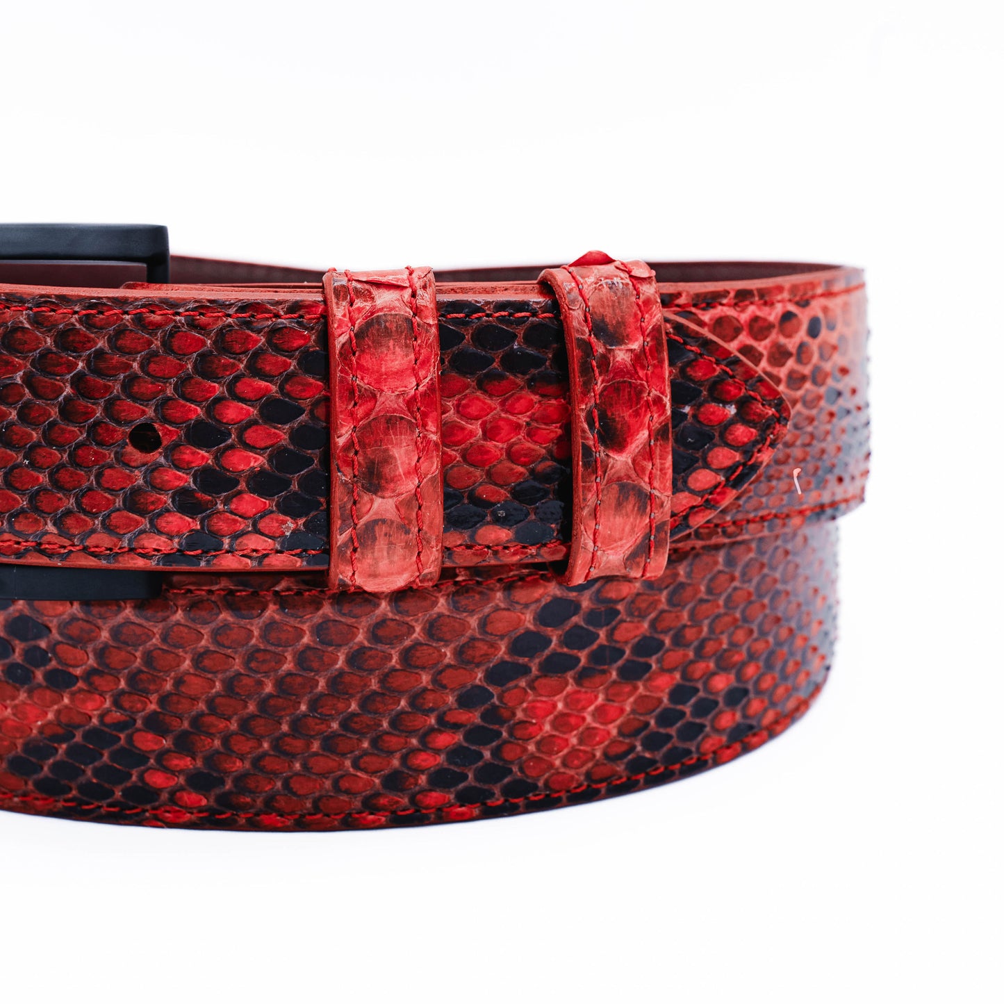 Genuine Natural Red Python Leather Belt