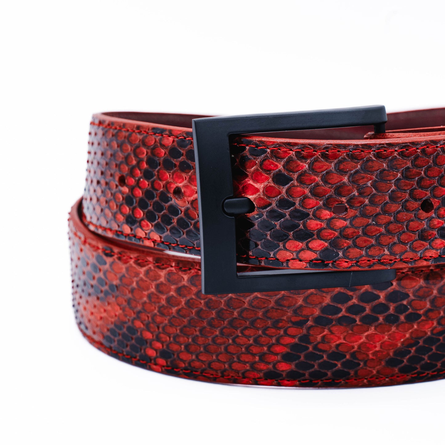 Genuine Natural Red Python Leather Belt