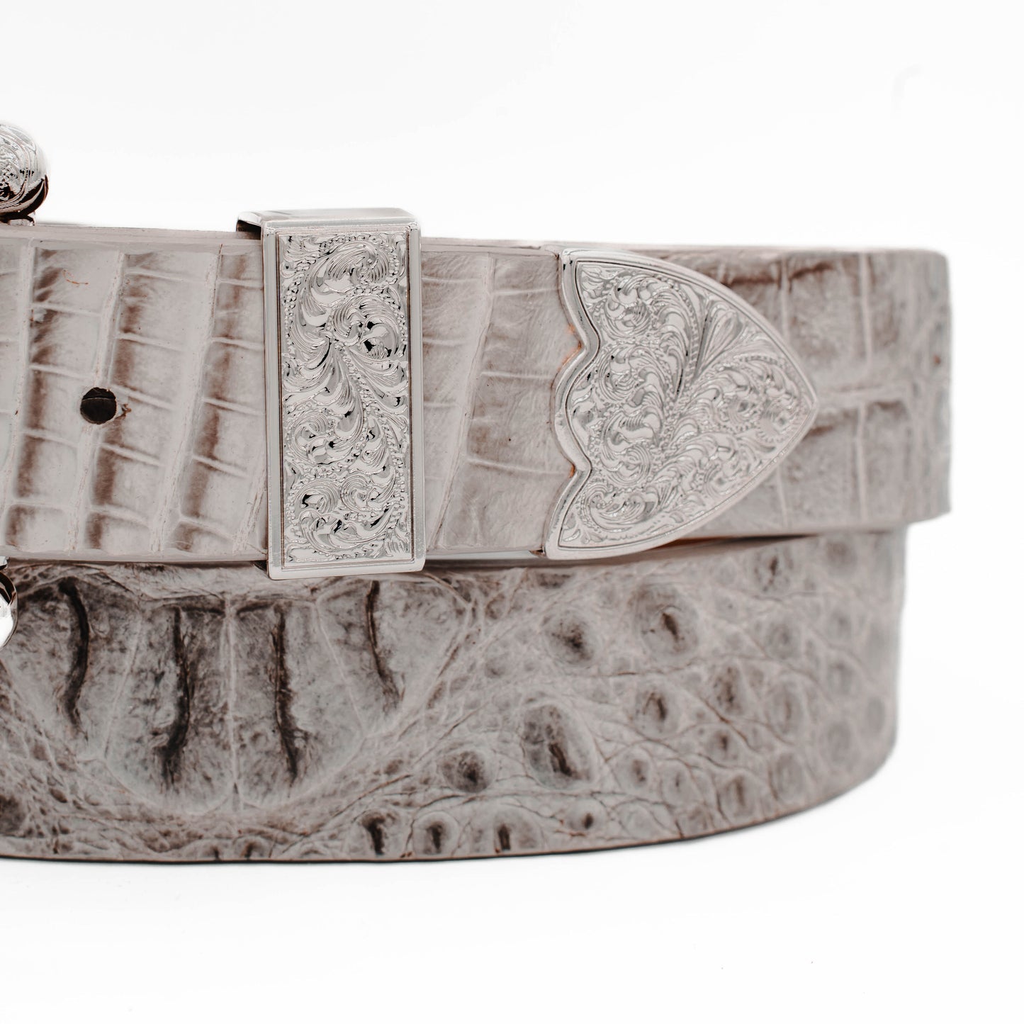 The "Taylor" Natural Caiman Hornback Crocodile Leather Belt