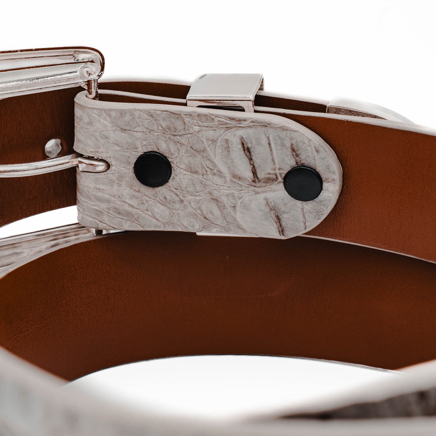 The "Taylor" Natural Caiman Hornback Crocodile Leather Belt