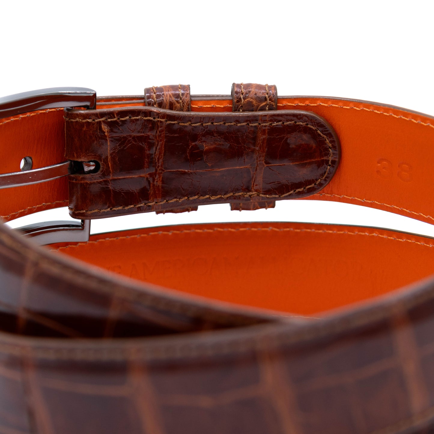 ULTRA Limited Glazed Peanut American Alligator Leather Belt