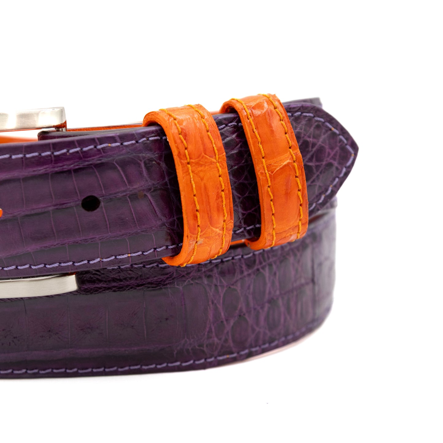 ULTRA Limited Purple Caiman Crocodile Leather Belt