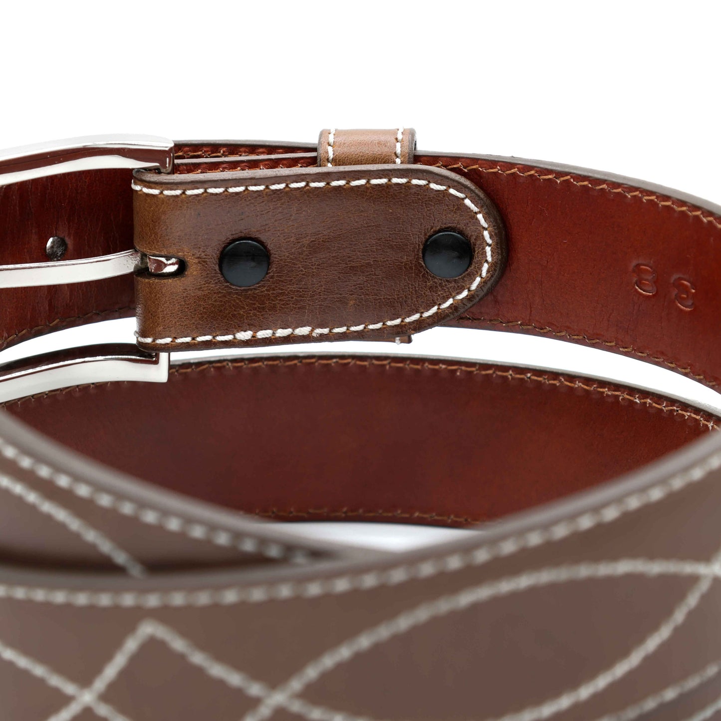 Brown Buckaroo Ranch Hand Cow Hide Leather Belt