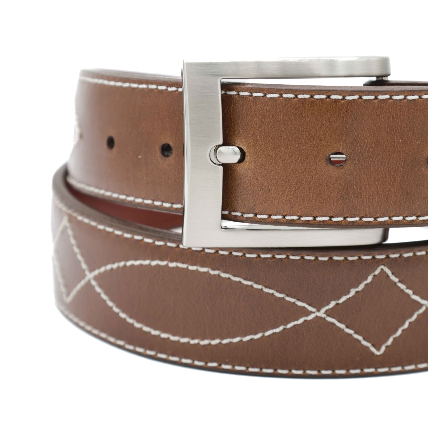 Brown Buckaroo Ranch Hand Cow Hide Leather Belt