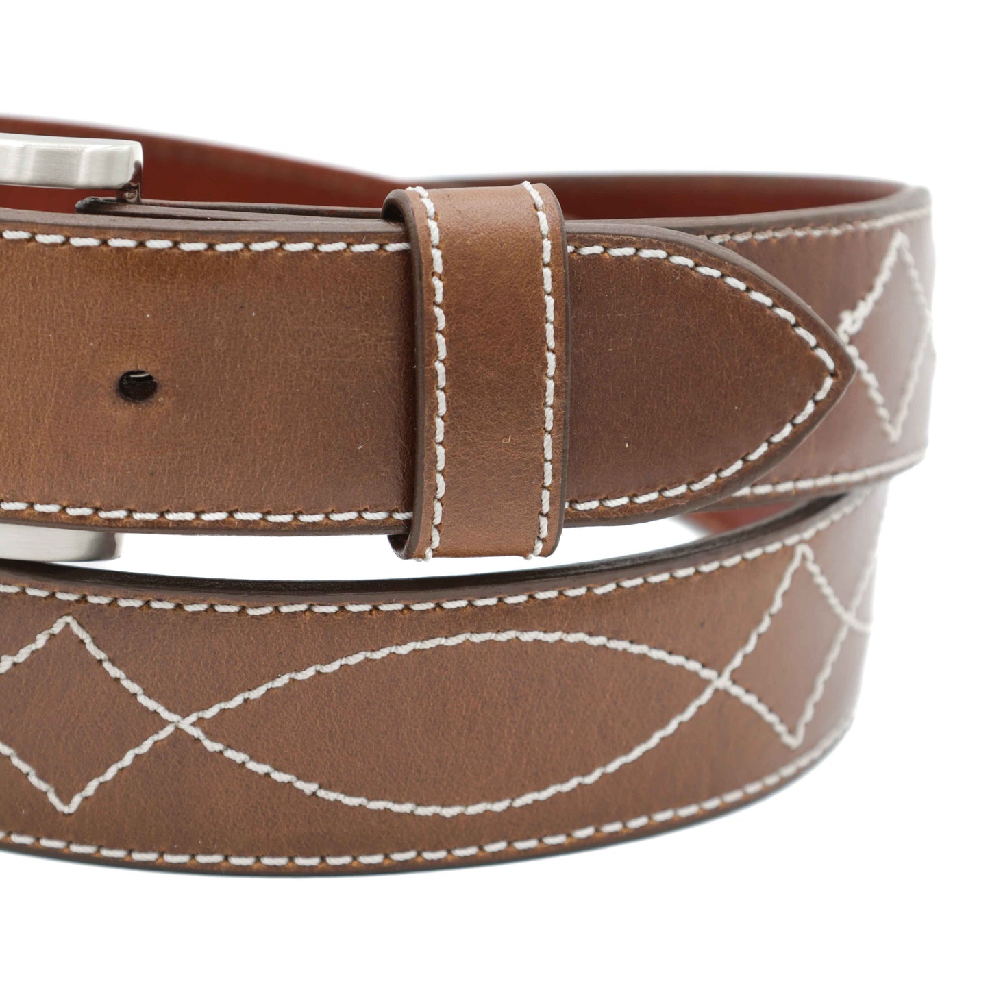 Brown Buckaroo Ranch Hand Cow Hide Leather Belt