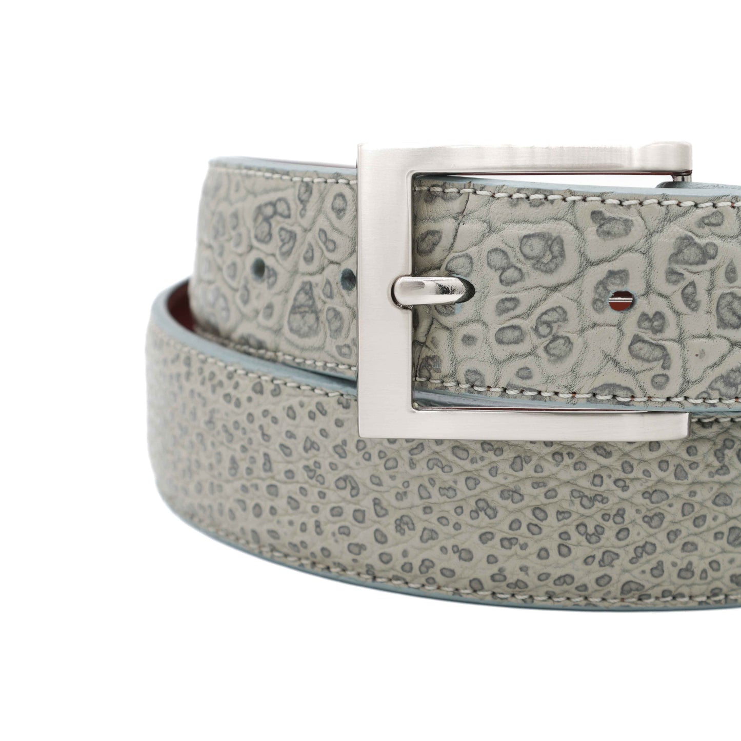 Gray American Bison Leather Belt
