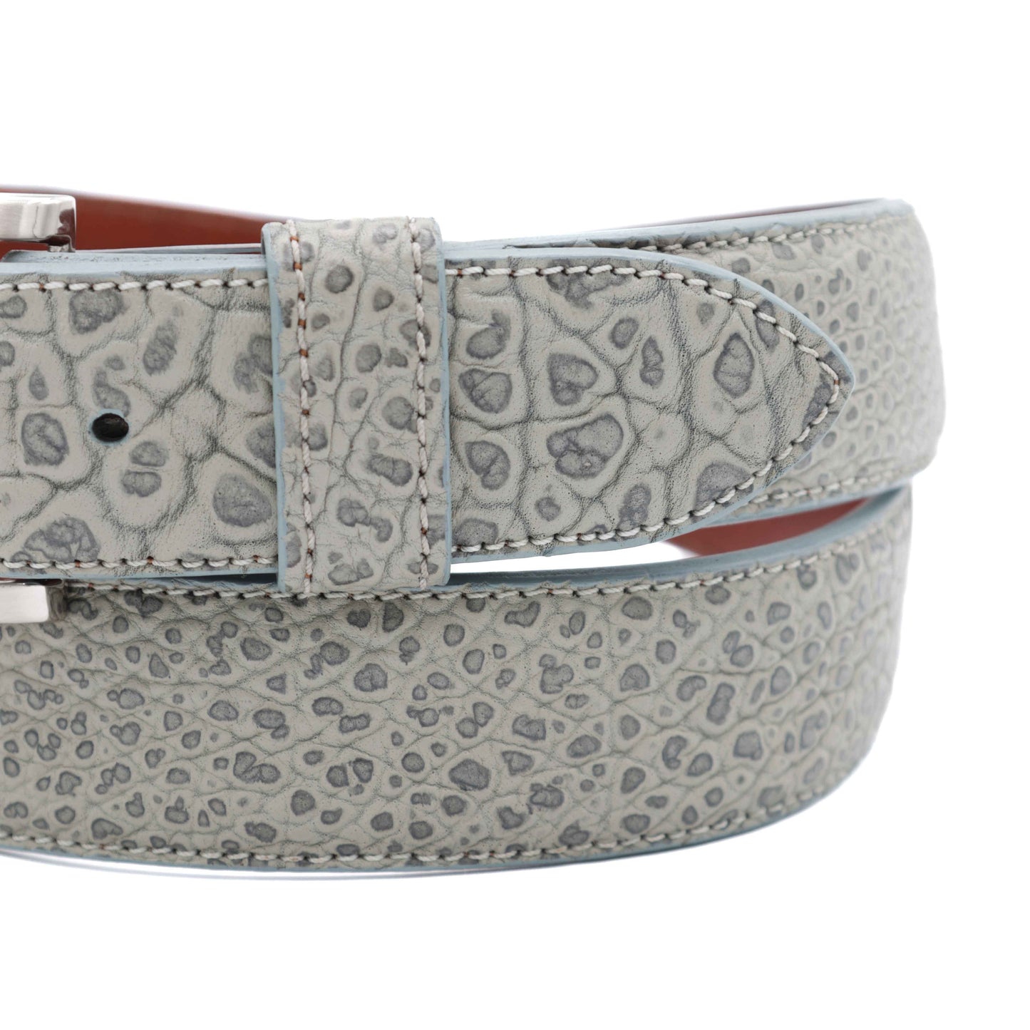 Gray American Bison Leather Belt