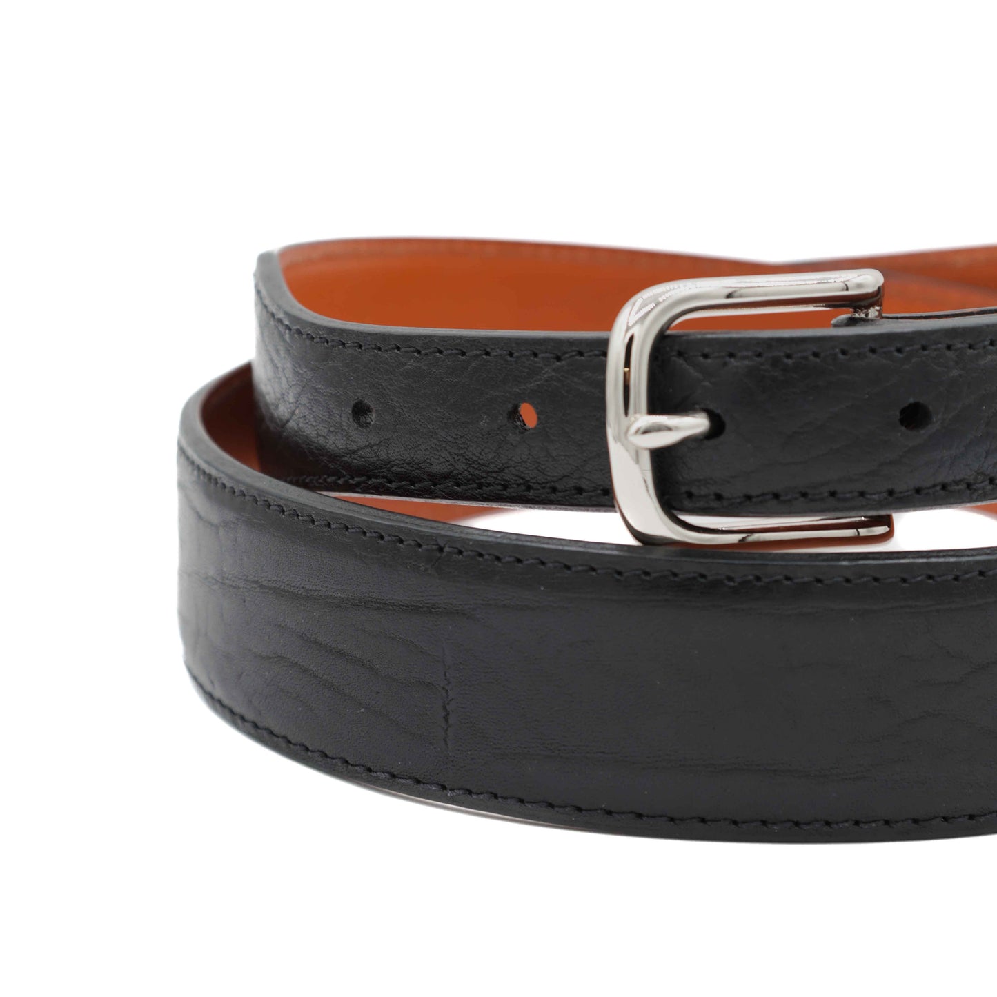 Black Bull Shoulder Leather Tapered Belt