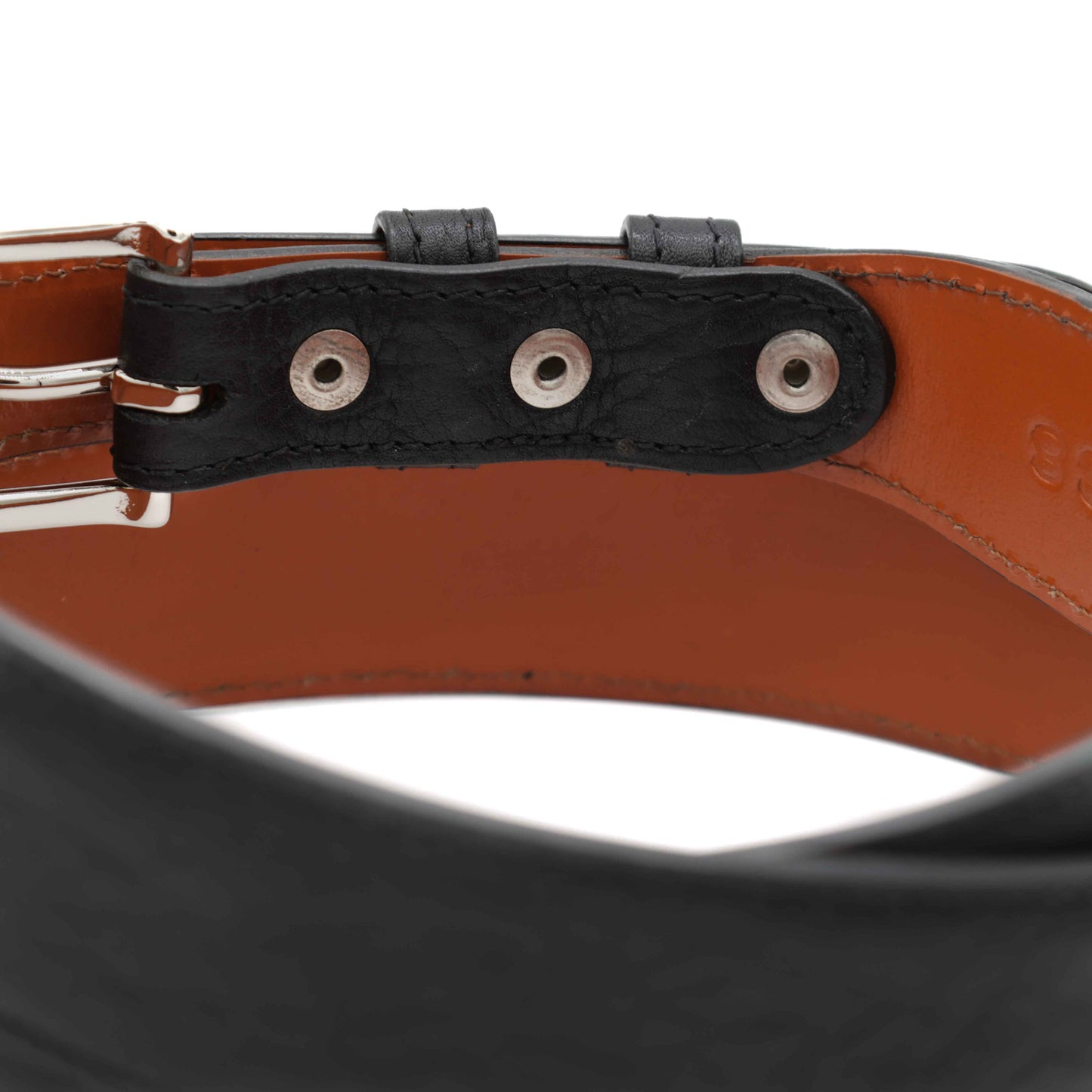 Black Bull Shoulder Leather Tapered Belt