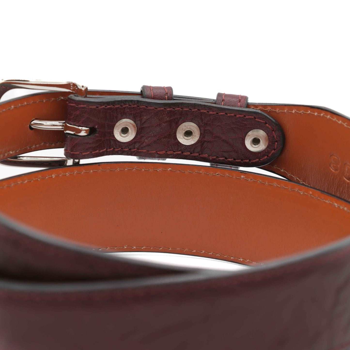 Black Cherry Bull Shoulder Leather Tapered Belt