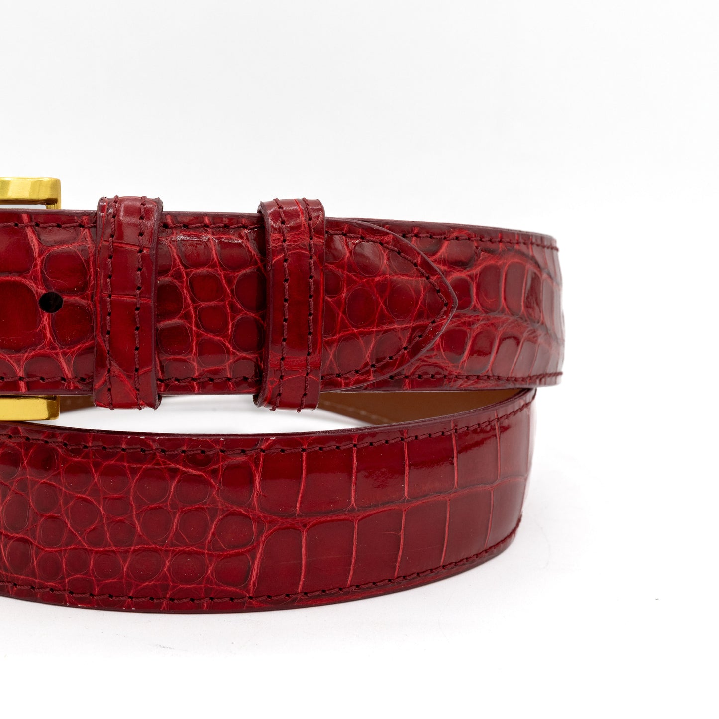 ULTRA Limited Glazed Ruby Red American Alligator Leather Belt