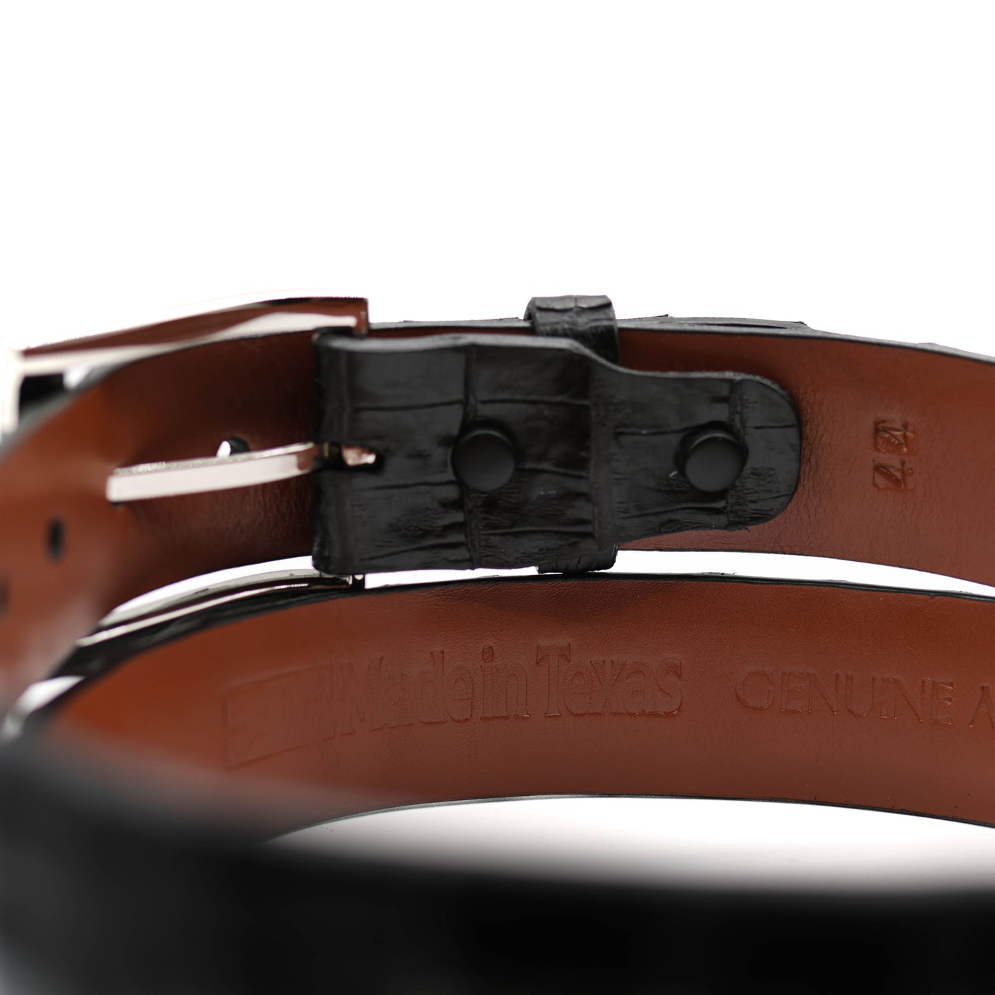 Black Alligator Double Tail Leather Belt