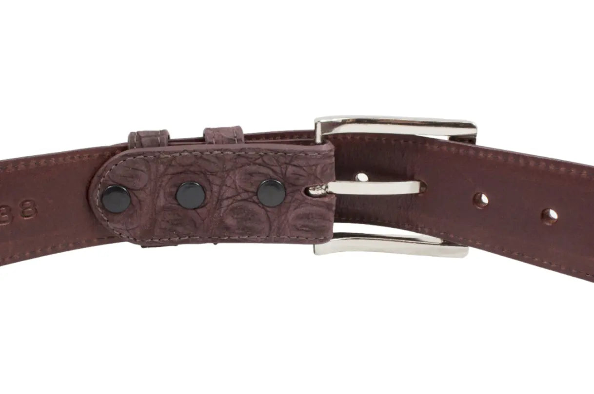 AAA ULTRA Suede Burgundy Alligator Leather Belt