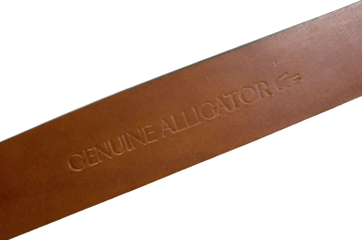 AAA ULTRA Suede Olive Green Alligator Leather Belt