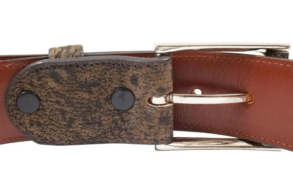 Brown Rustic Cape Buffalo Leather Belt