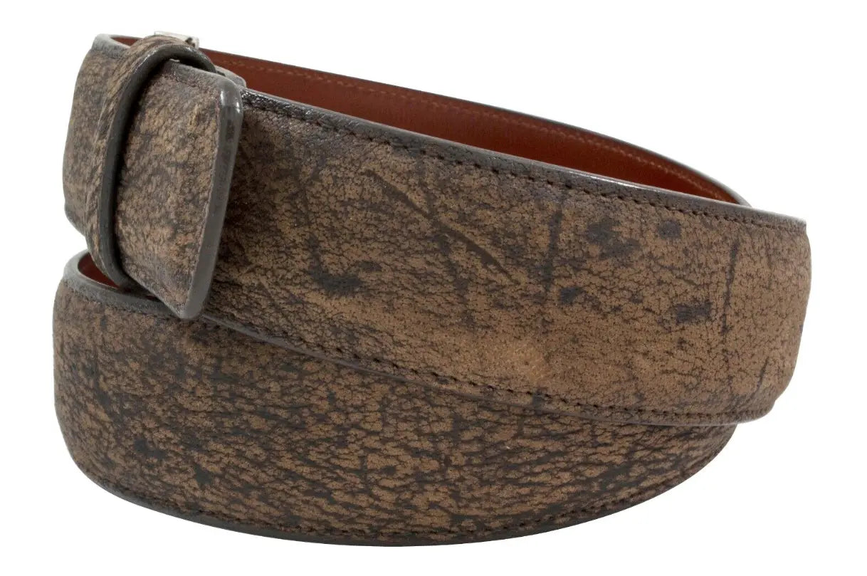 Brown Rustic Cape Buffalo Leather Belt