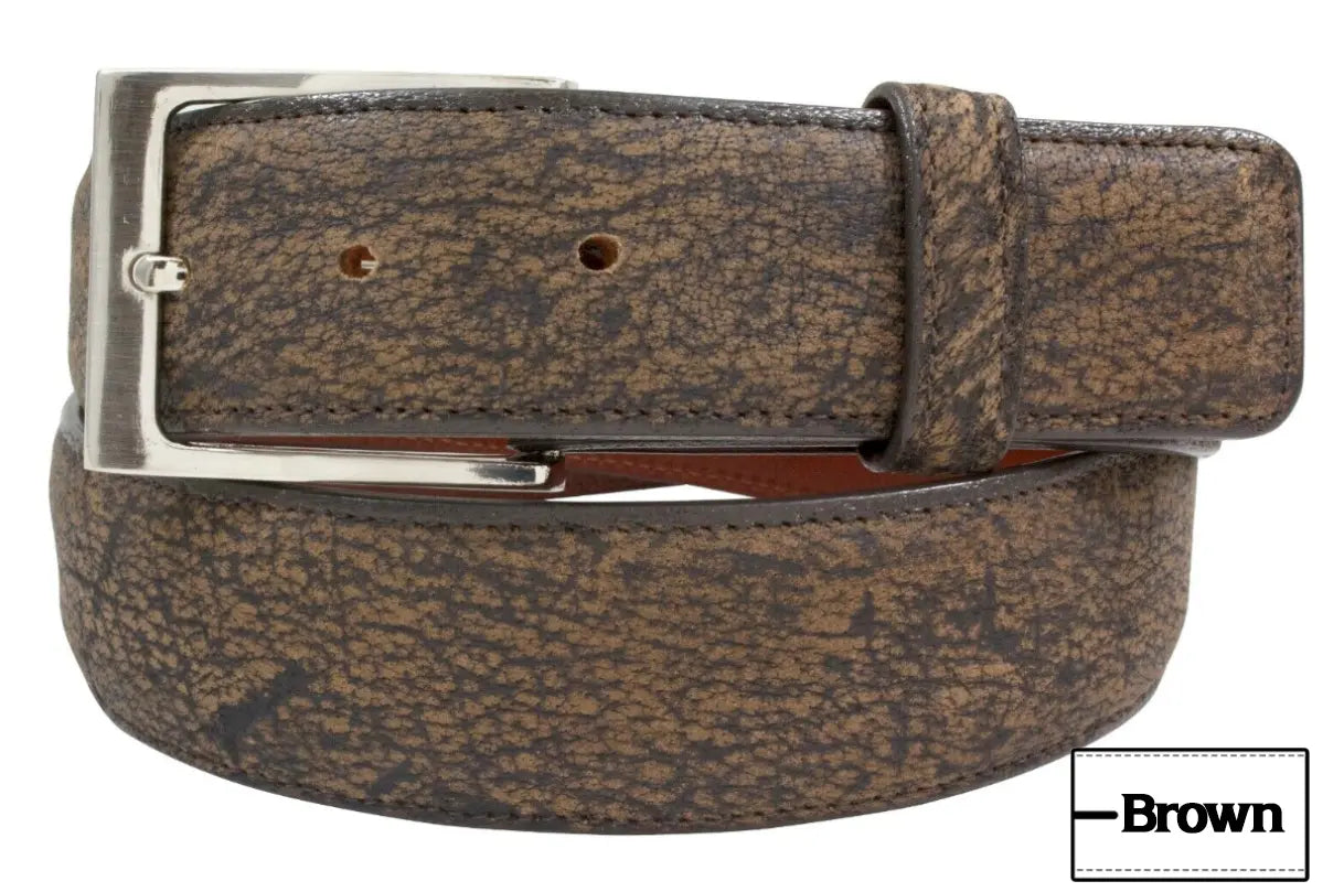 Brown Rustic Cape Buffalo Leather Belt