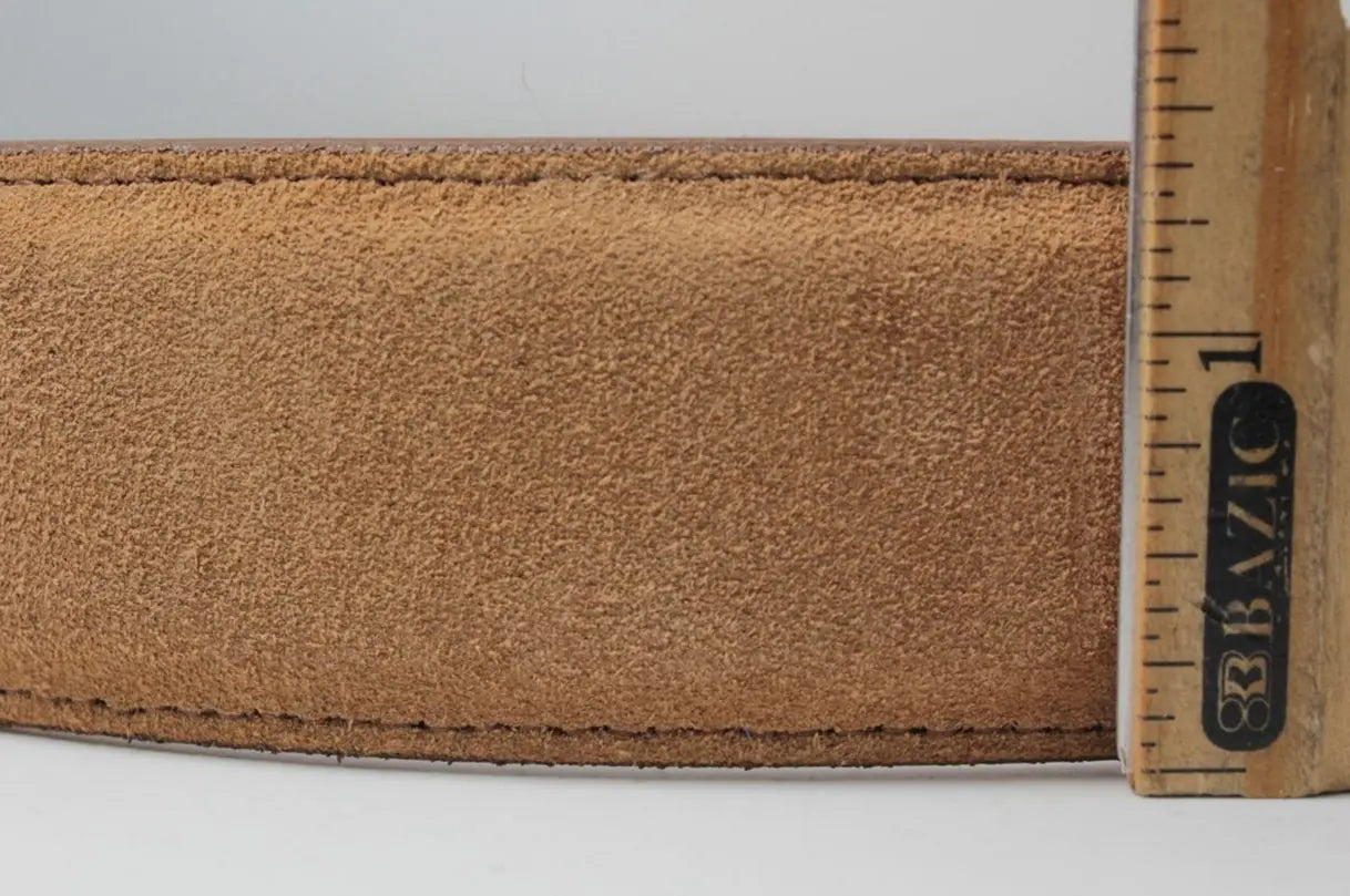 Genuine Caramel Italian Suede Leather Belt
