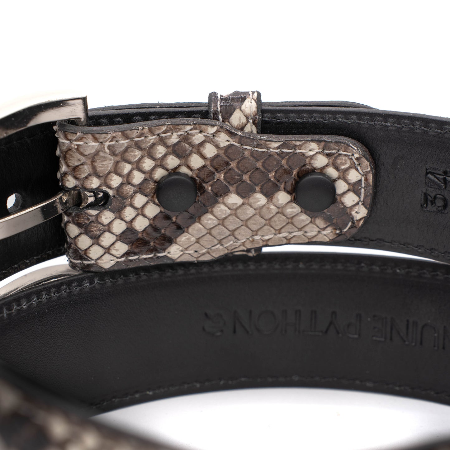 Natural Python Leather Belt