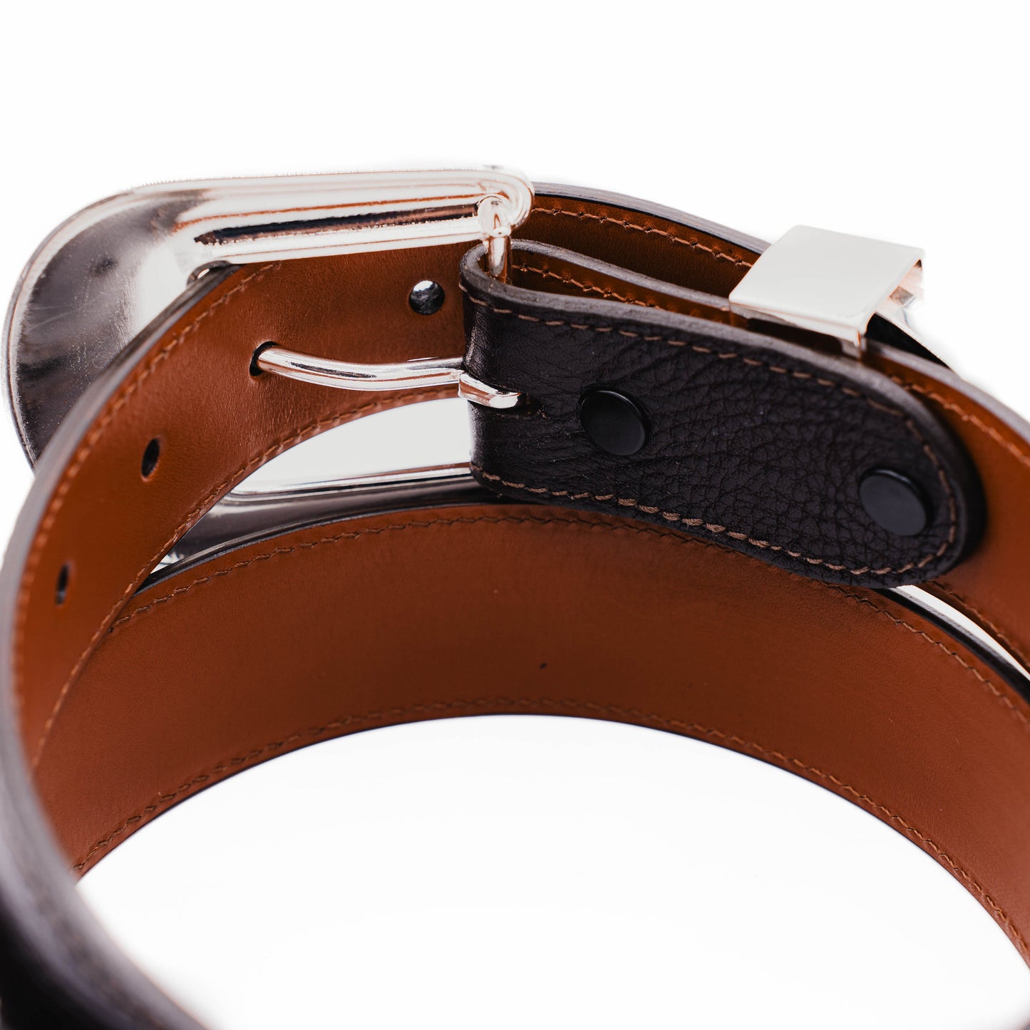 The "Taylor" Dark Brown Bull shoulder Leather Belt