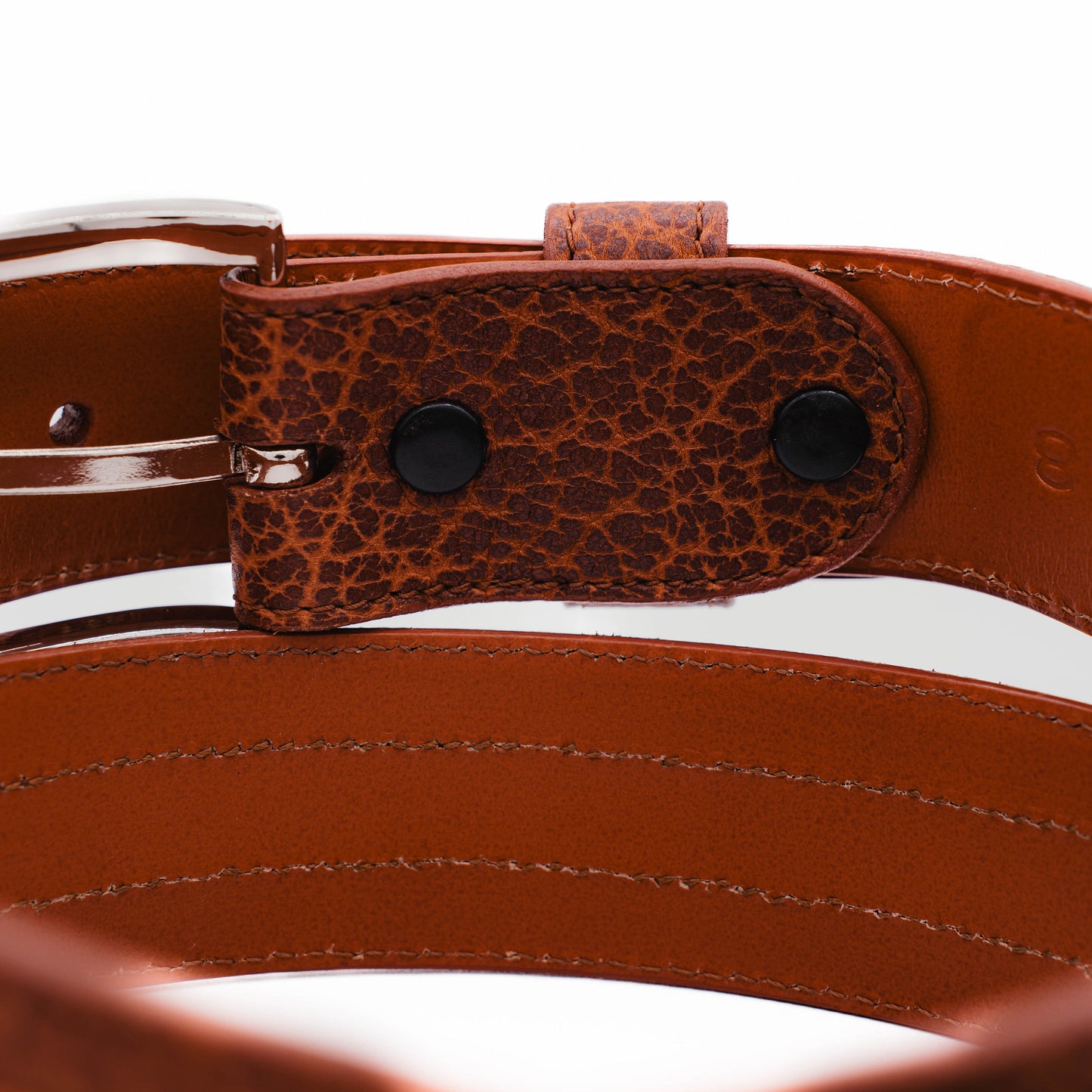 Santa Fe Cognac American Bison Leather Belt