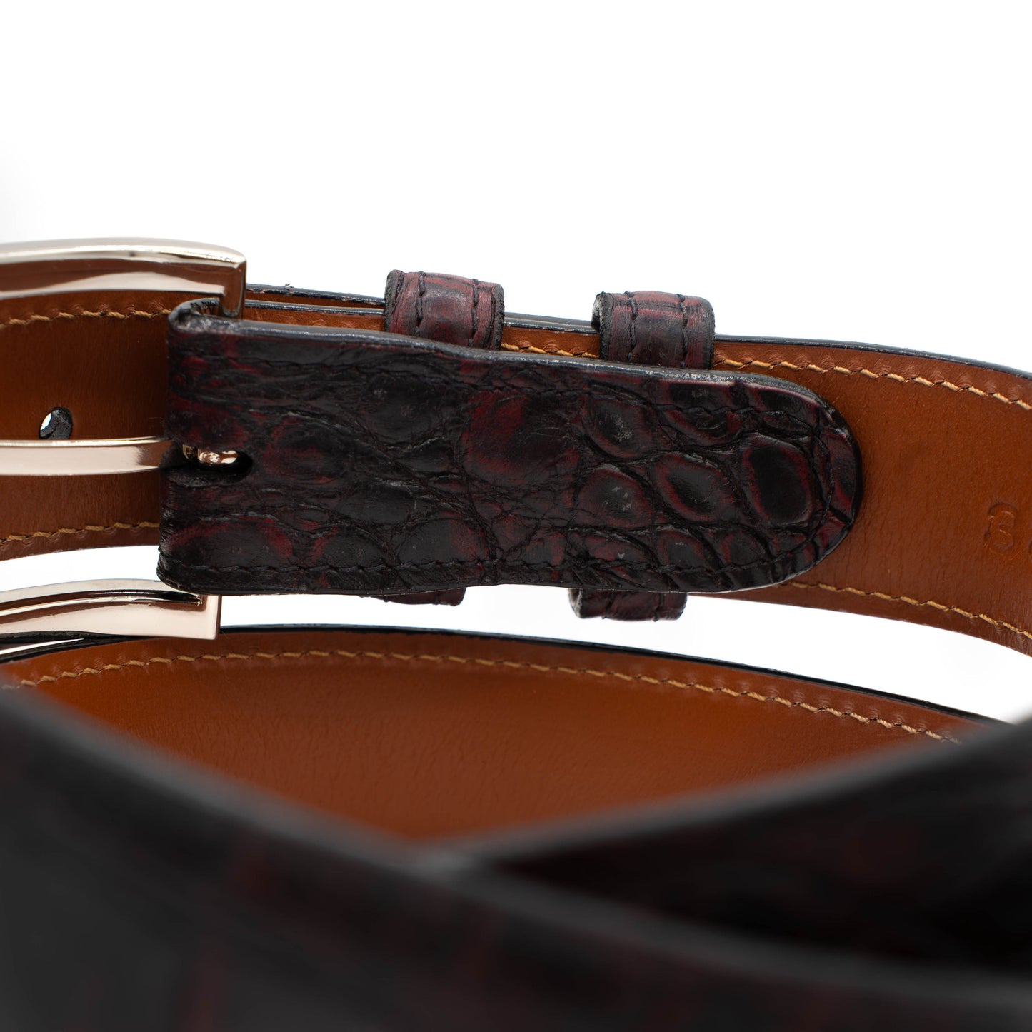 ULTRA Limited Black cherry American Alligator Leather Belt