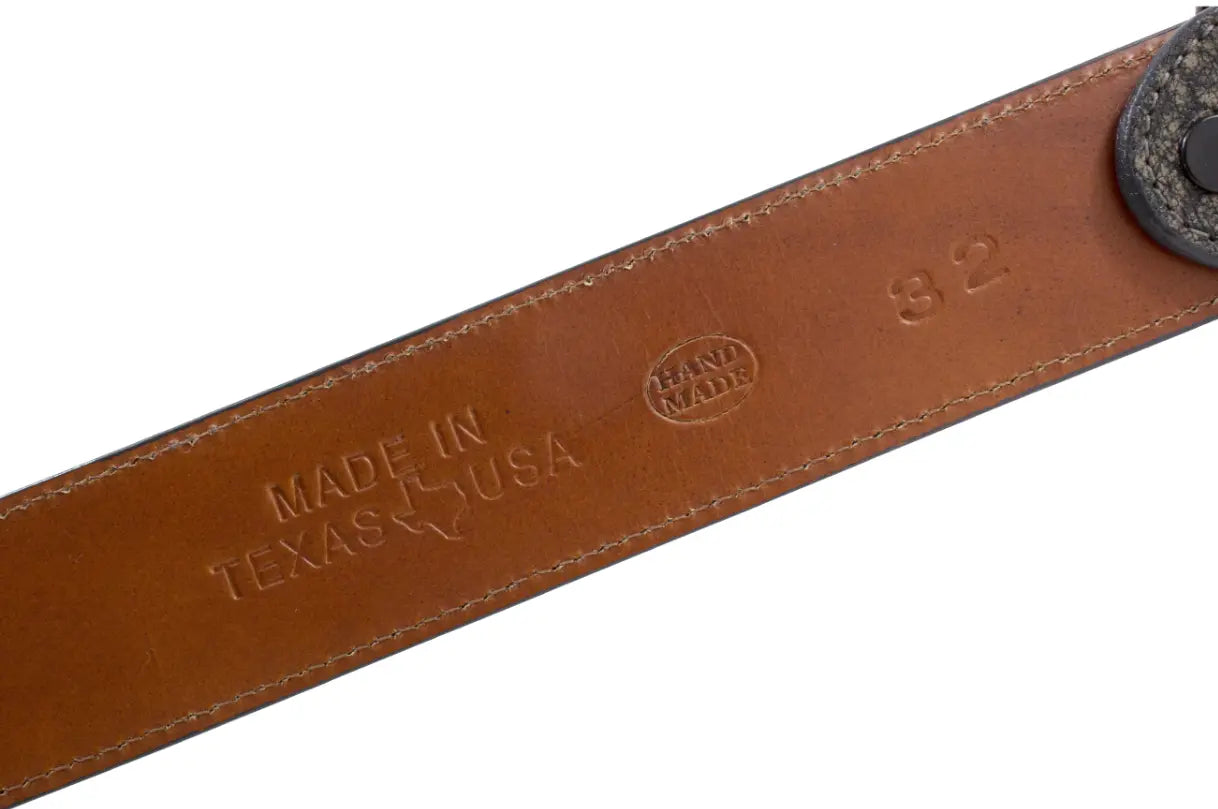 Gray Rustic Cape Buffalo Leather Belt