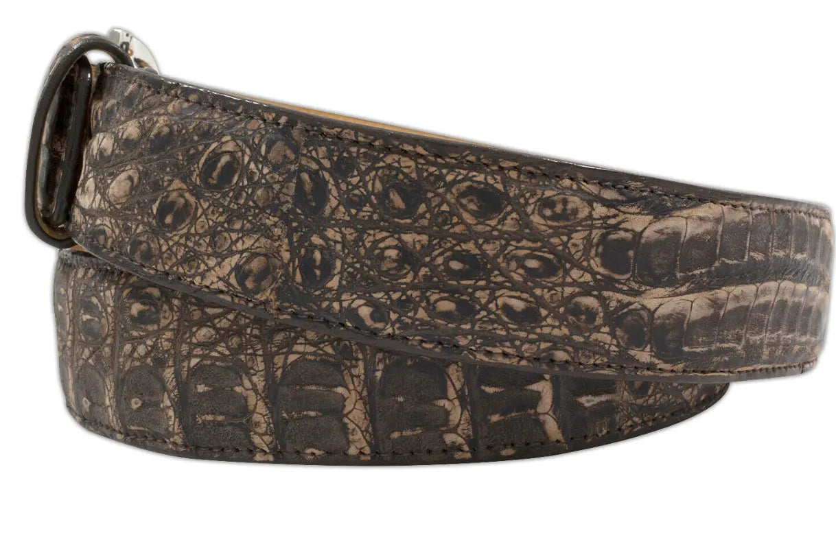 Matte Rustic Brown Alligator Leather Belt