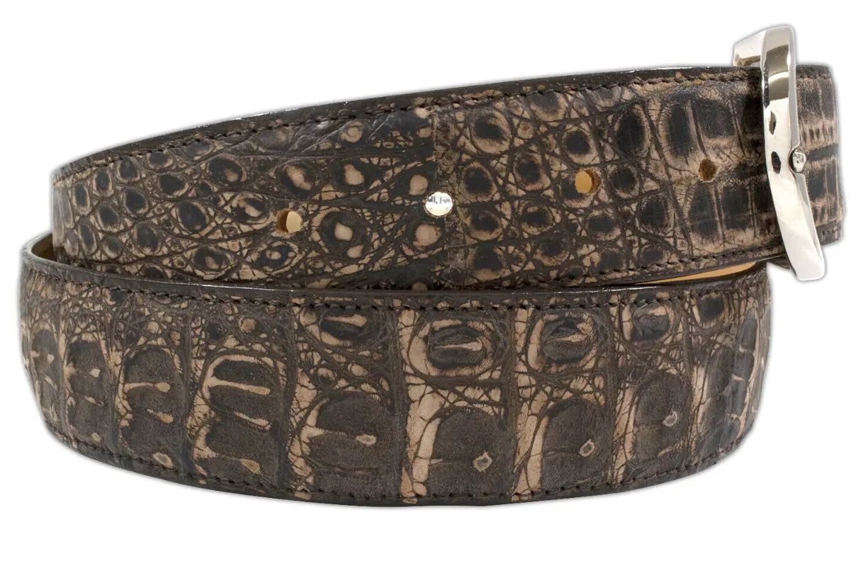 Matte Rustic Brown Alligator Leather Belt