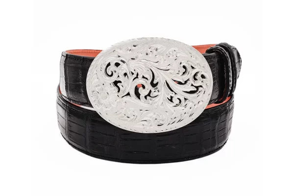 The Major Filigree Solid Sterling Silver Oval Trophy Belt Buckle