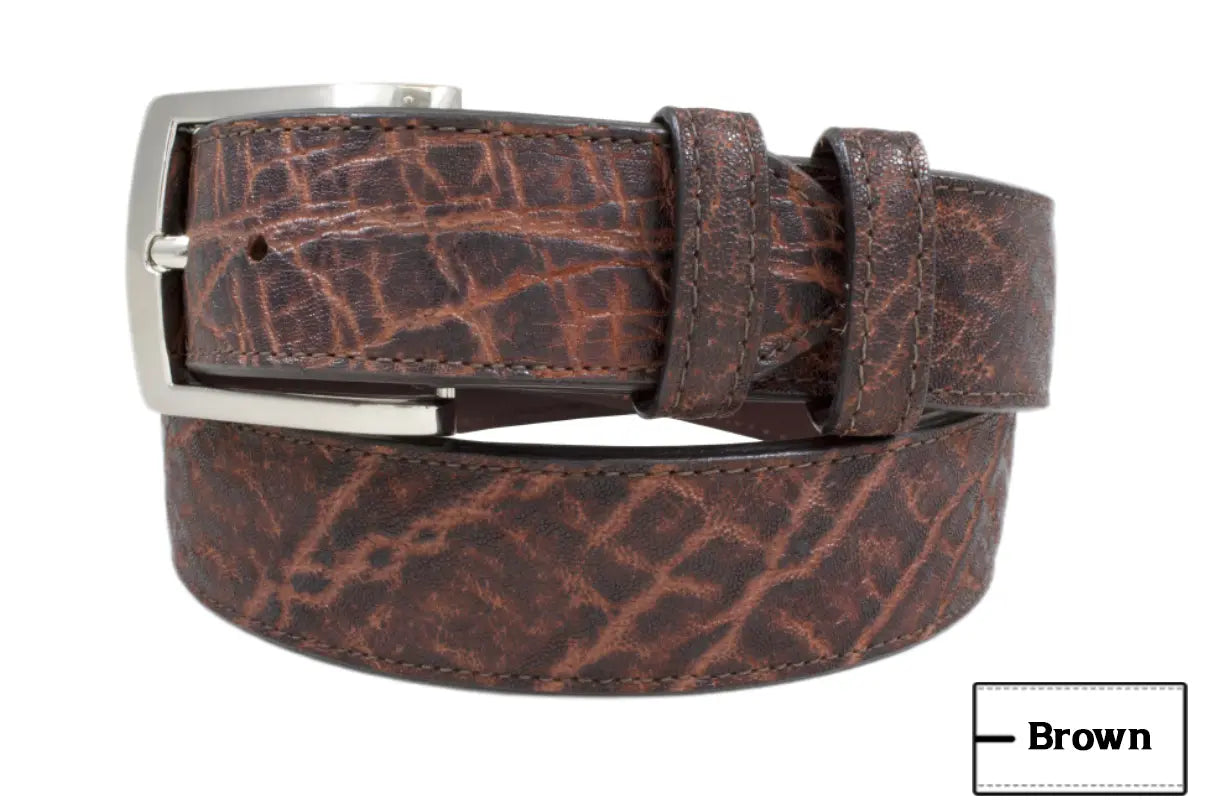 Genuine Dark Brown Elephant Leather Belt