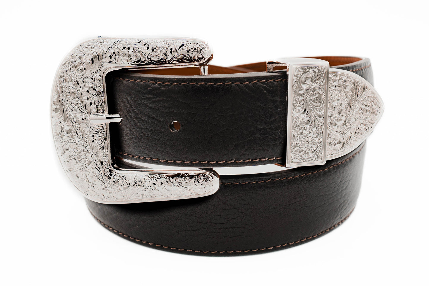The "Taylor" Dark Brown Bull shoulder Leather Belt