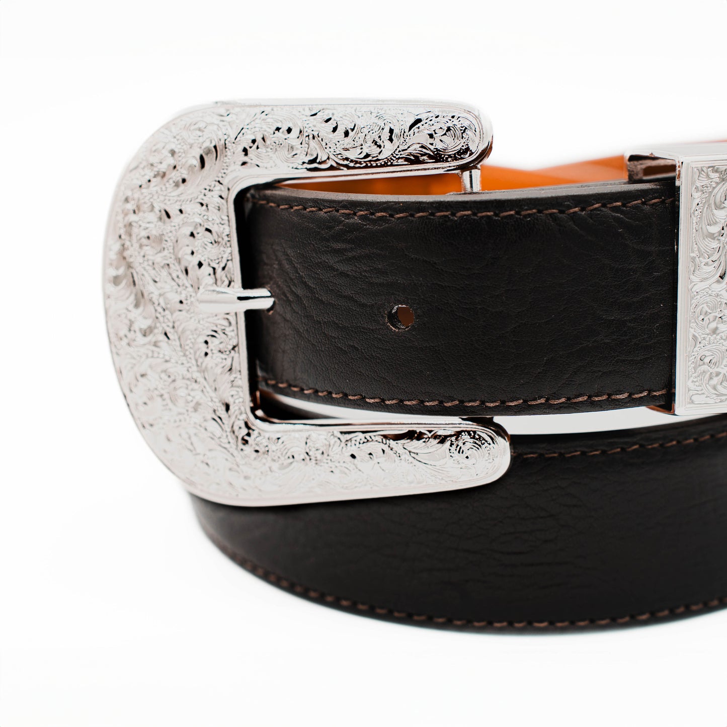 The "Taylor" Dark Brown Bull shoulder Leather Belt