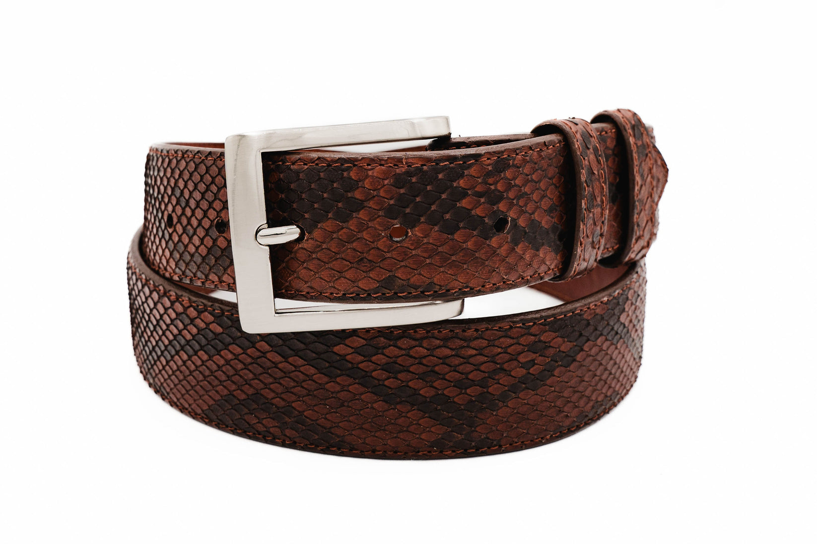 Cognac Python Leather Belt – Artifex Leather Works