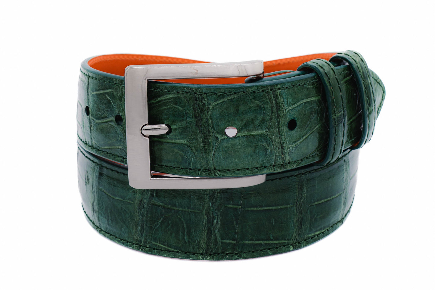 AAA ULTRA Green American Alligator Leather Belt