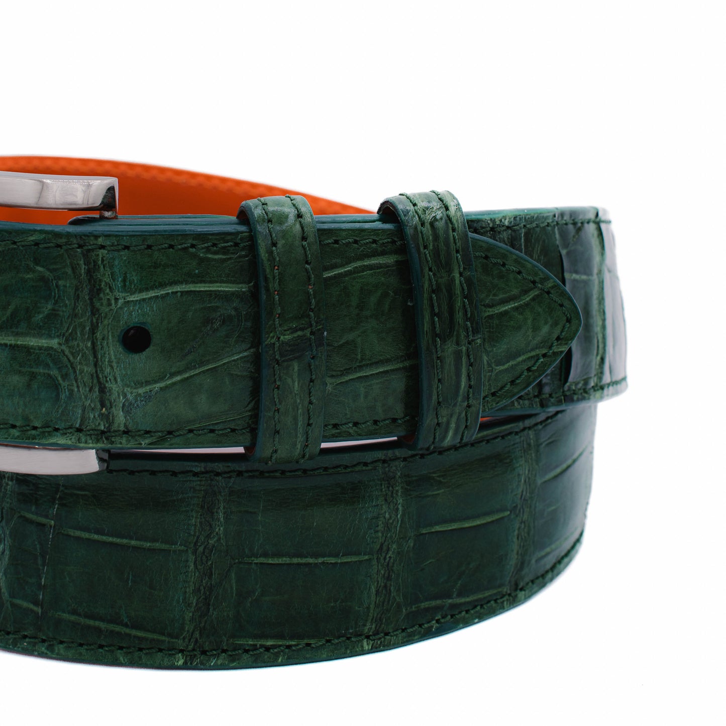 AAA ULTRA Green American Alligator Leather Belt