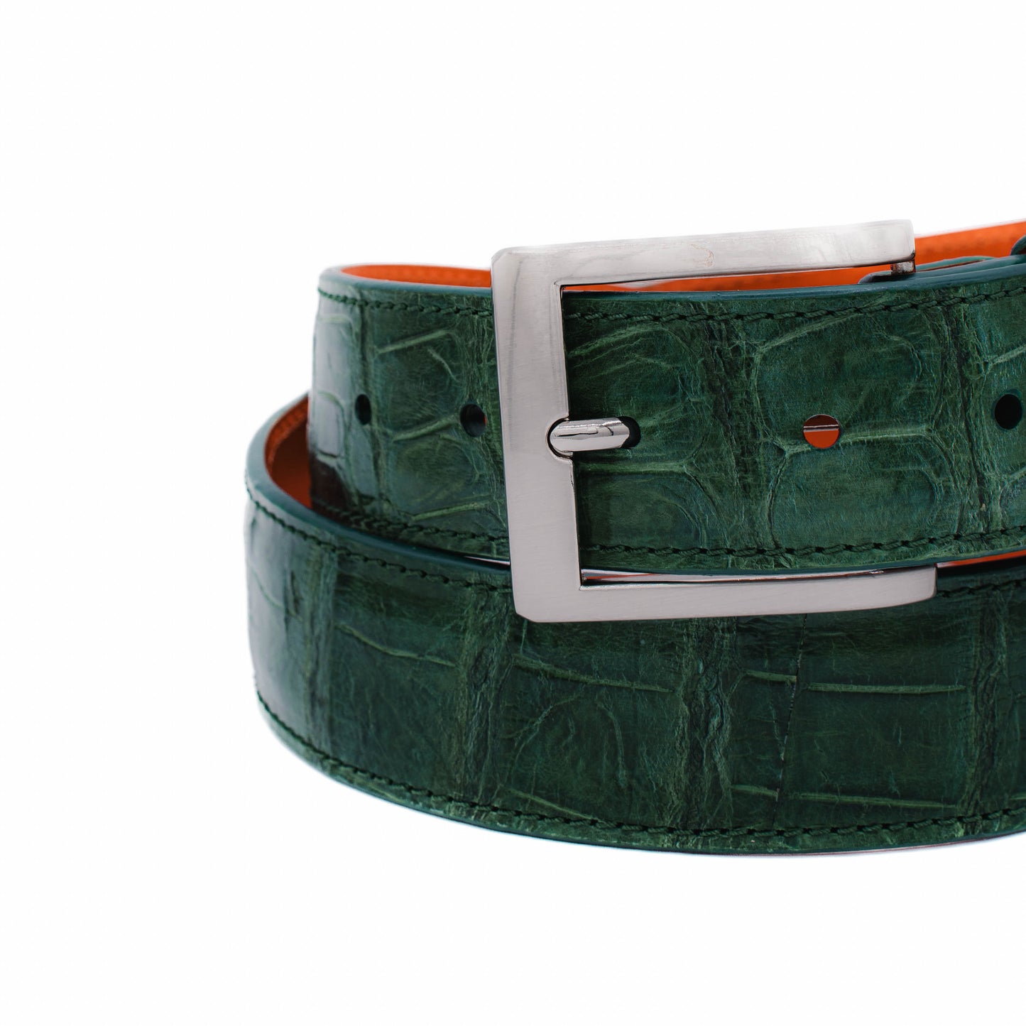 AAA ULTRA Green American Alligator Leather Belt