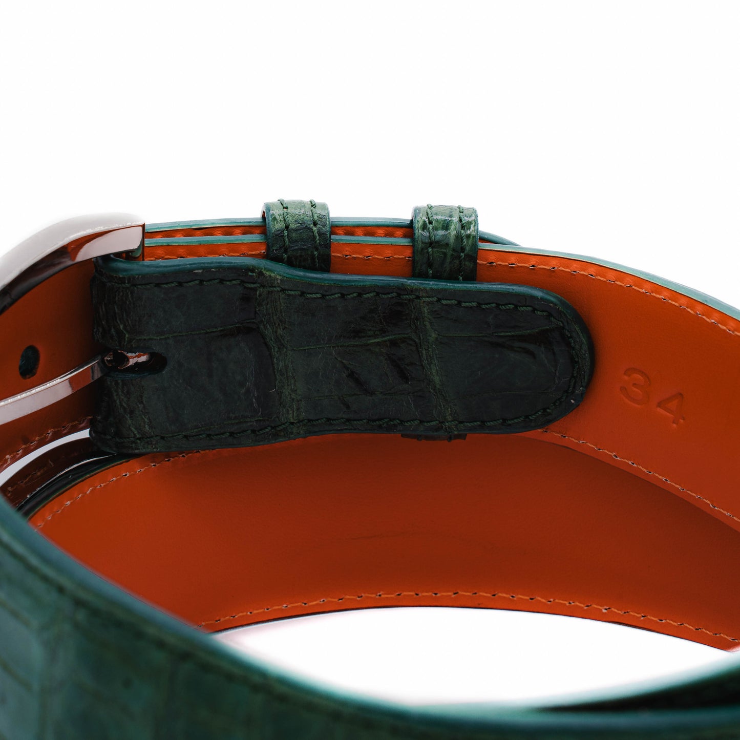 AAA ULTRA Green American Alligator Leather Belt