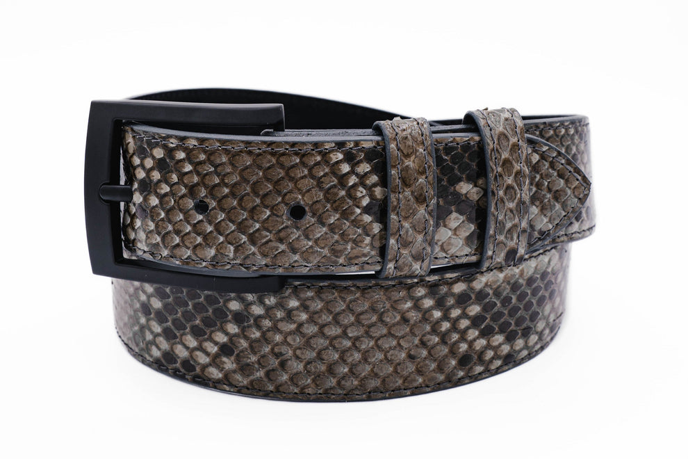 Python Leather Belt Genuine Natural Gray Python Leather Belt – Artifex Leather Works