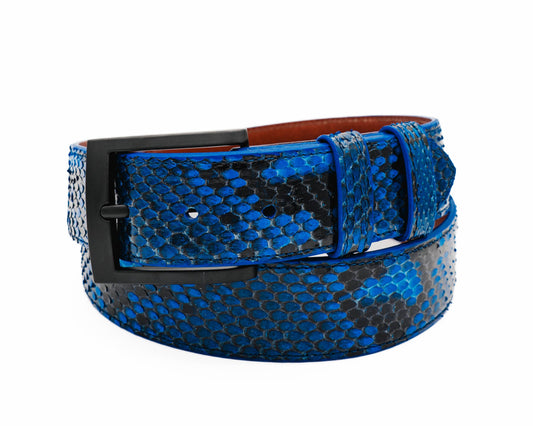 Genuine Natural Blue Python Leather Belt