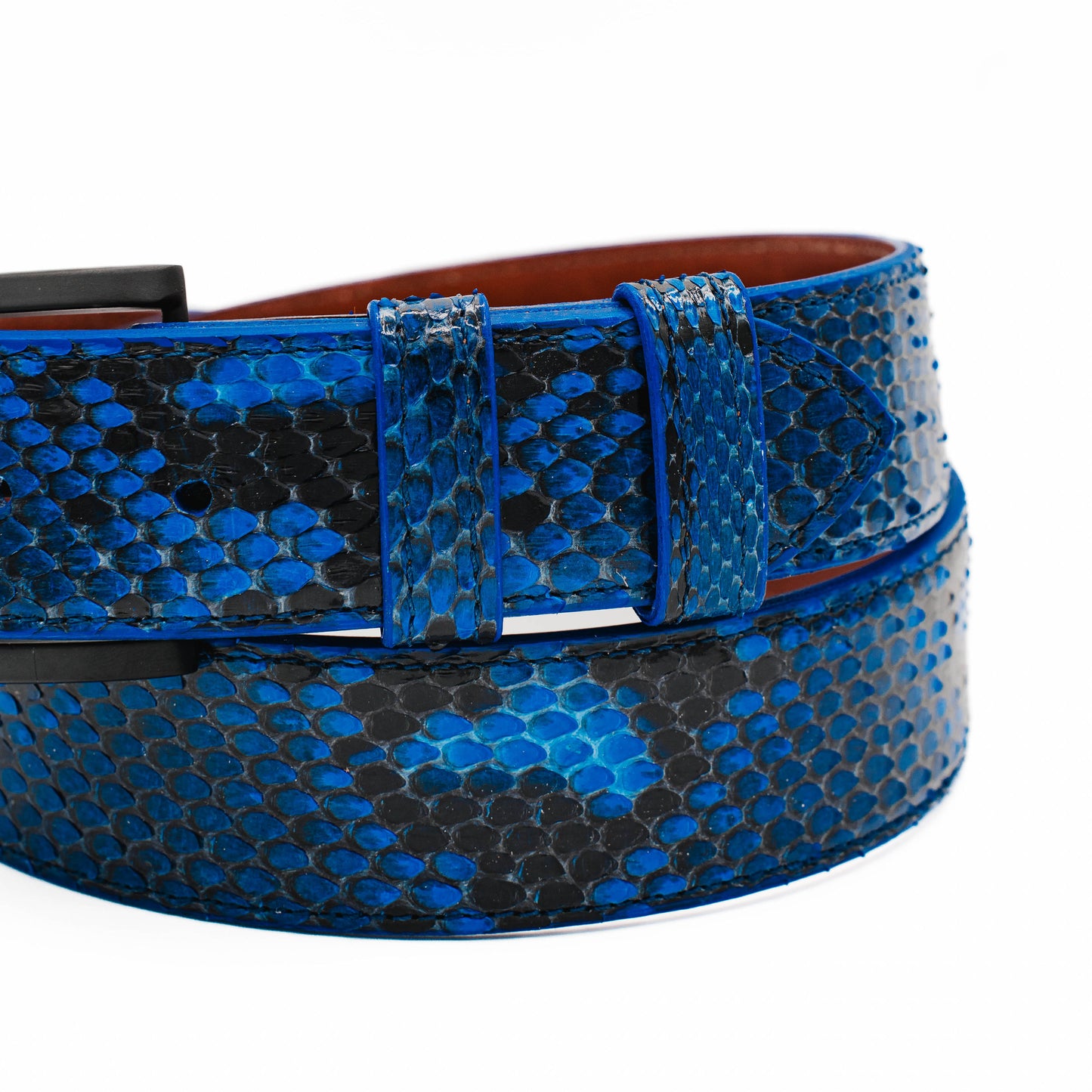 Genuine Natural Blue Python Leather Belt