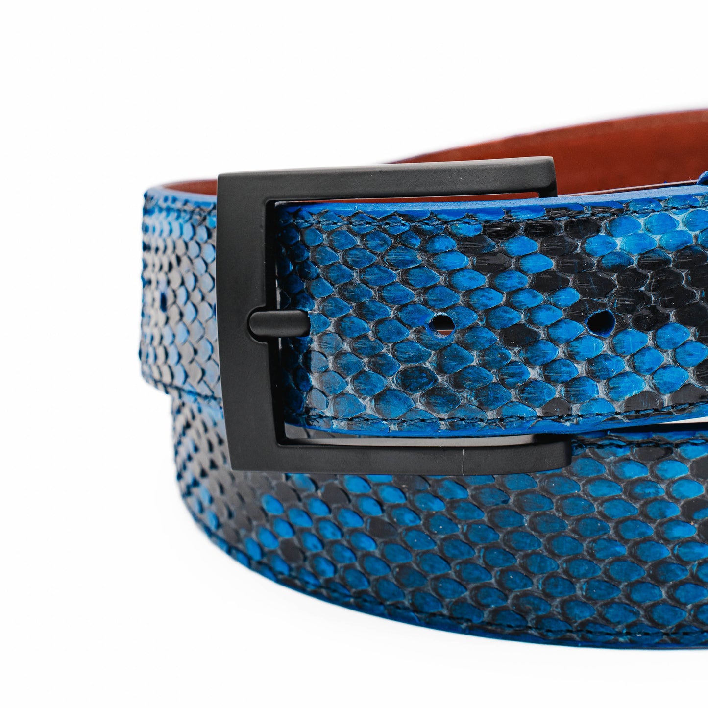 Genuine Natural Blue Python Leather Belt