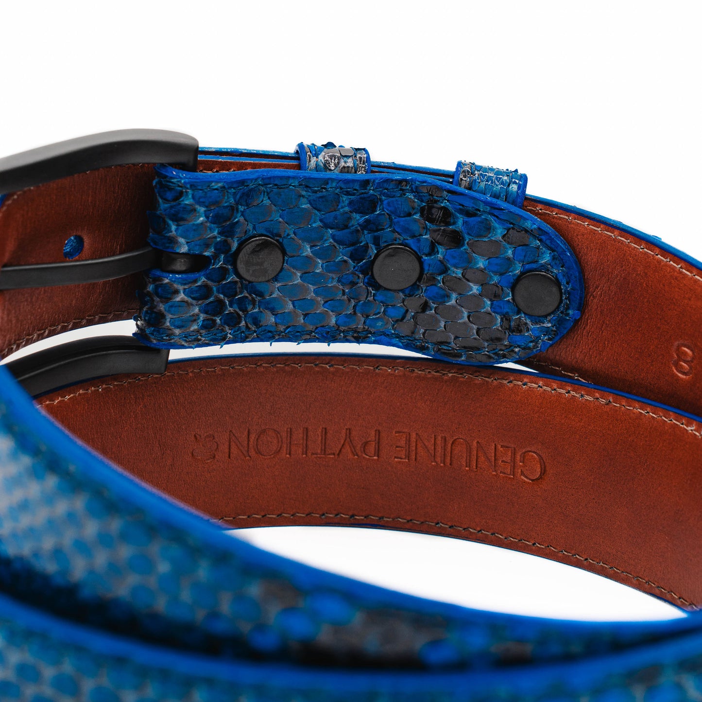 Genuine Natural Blue Python Leather Belt