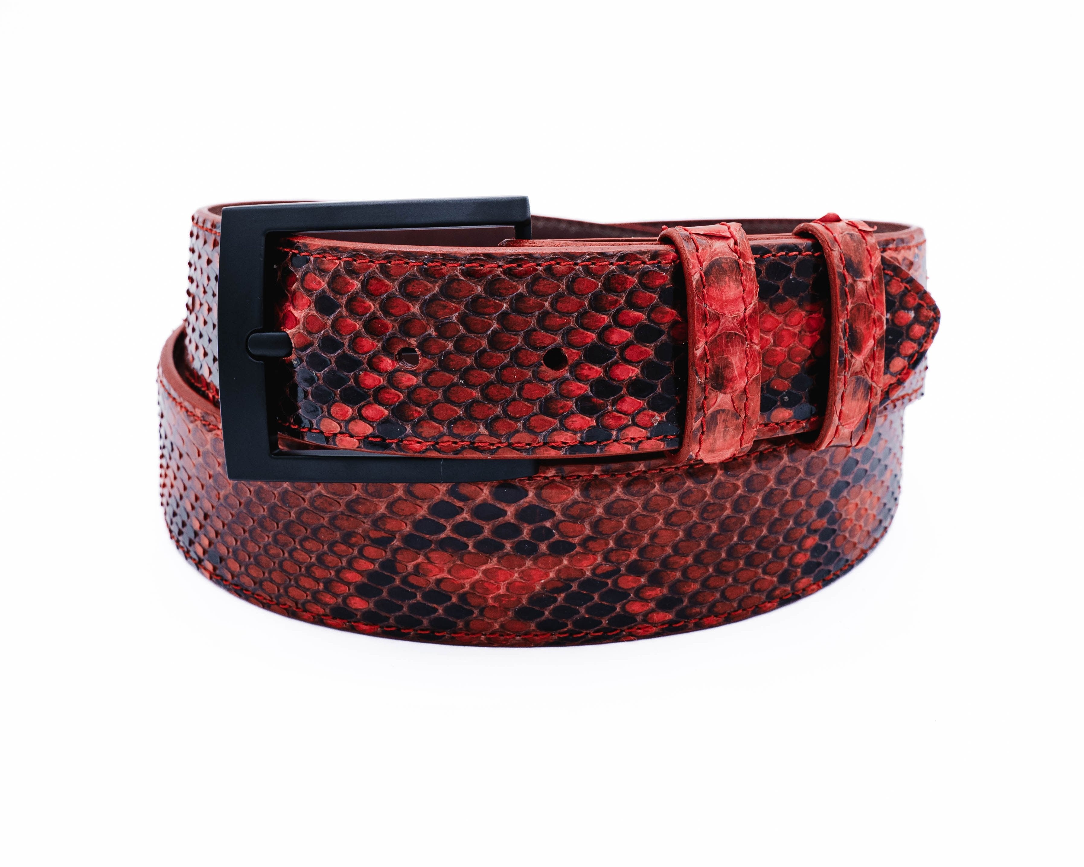 Genuine Natural Red Python Leather Belt – Artifex Leather Works