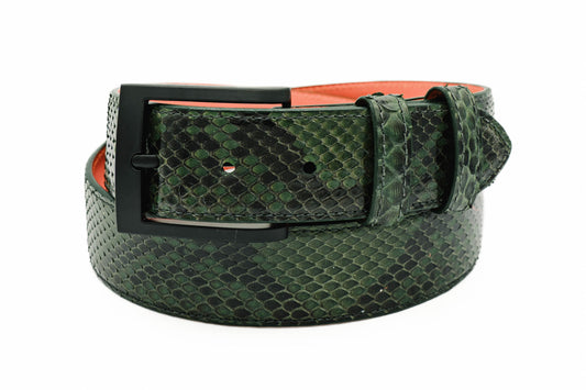 Genuine Natural Green Python Leather Belt